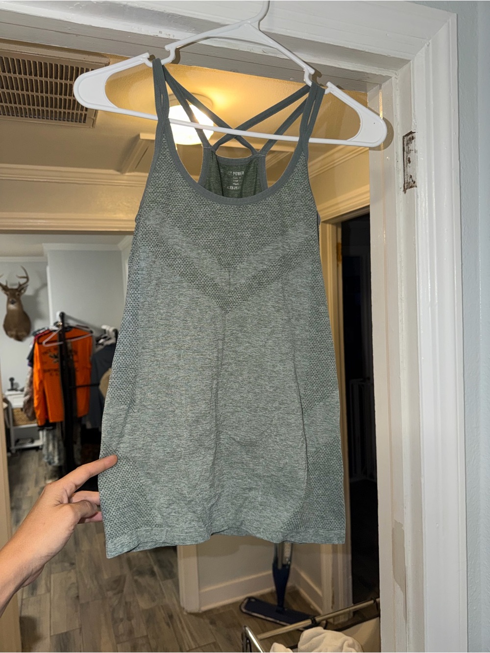 Women's Green Cross-Back Tank Top